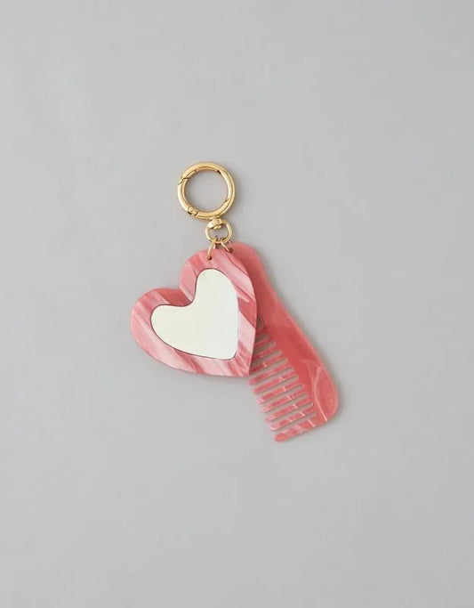 AE Heart Mirror + Comb Keychain