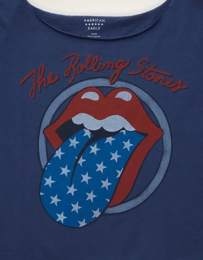 AE Off-the-Shoulder Rolling Stones Graphic T-Shirt