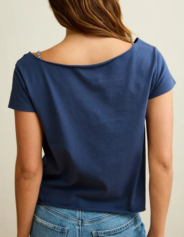 AE Off-the-Shoulder Rolling Stones Graphic T-Shirt