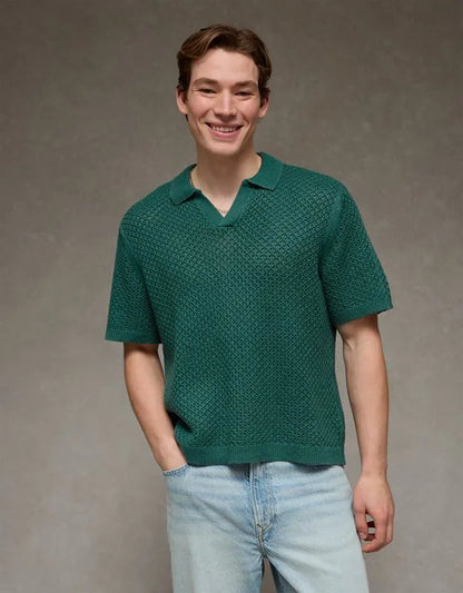 AE Garment-Washed Sweater Polo