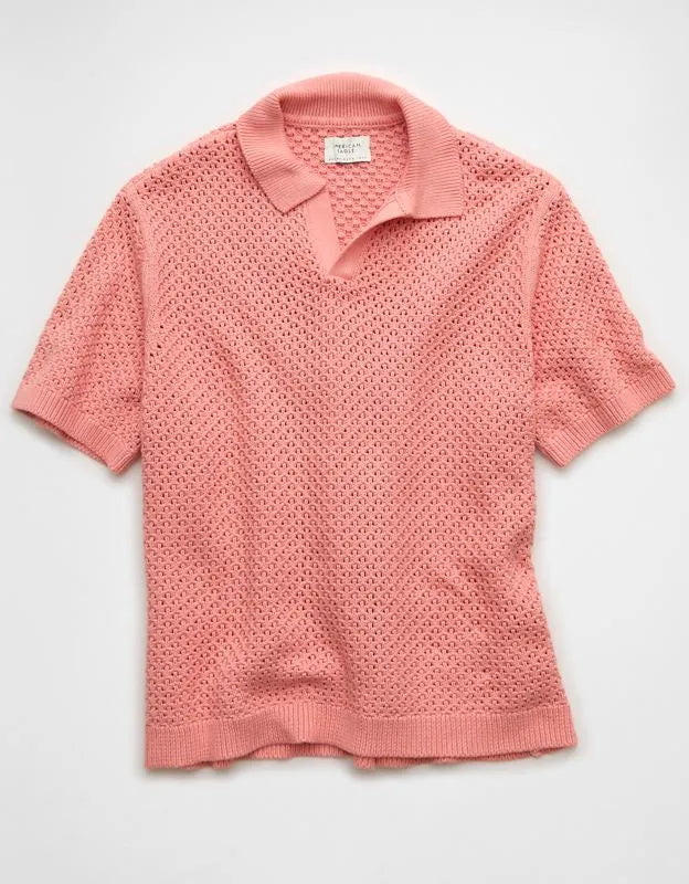 AE Garment-Washed Sweater Polo