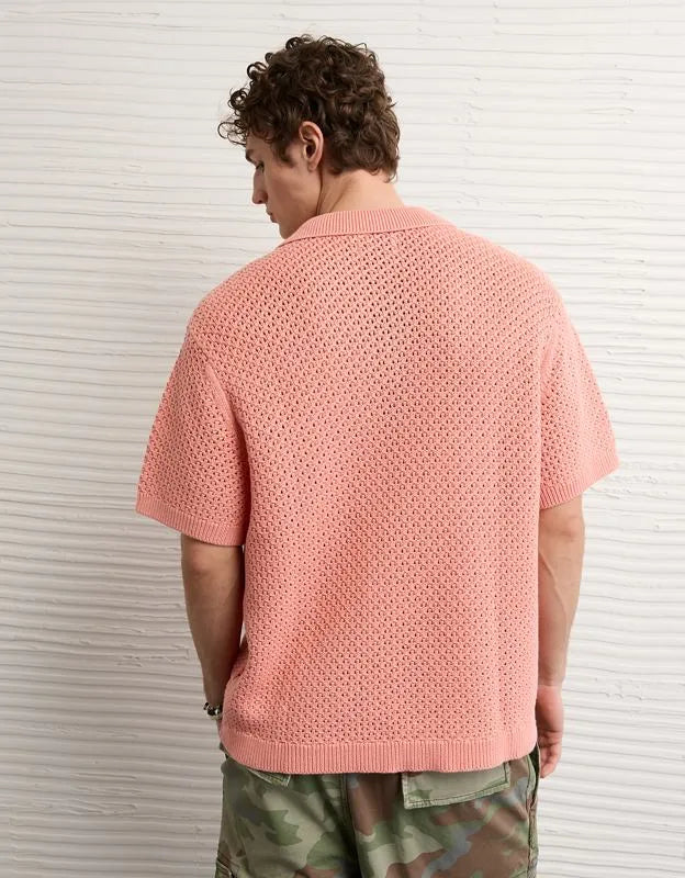 AE Garment-Washed Sweater Polo