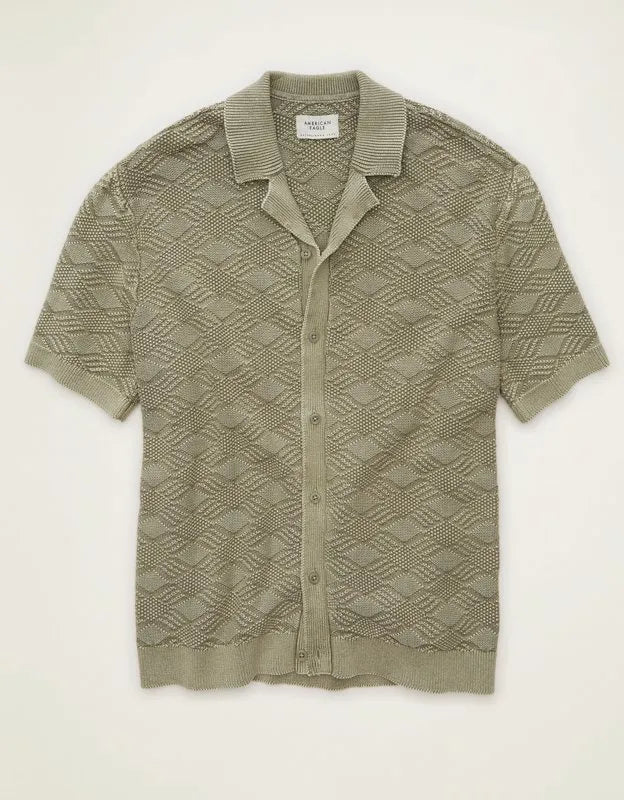 AE Garment-Washed Sweater Polo