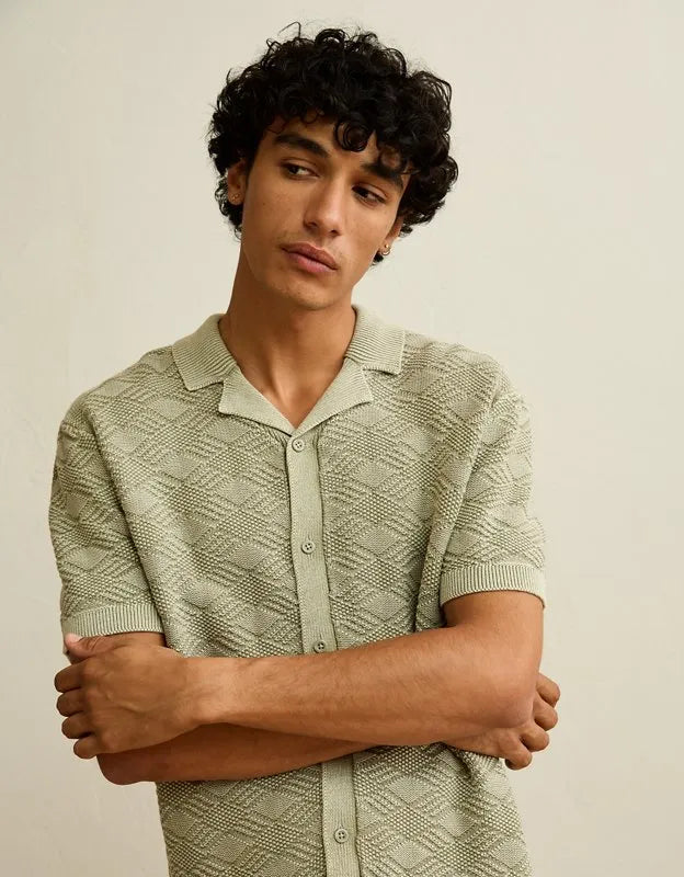 AE Garment-Washed Sweater Polo