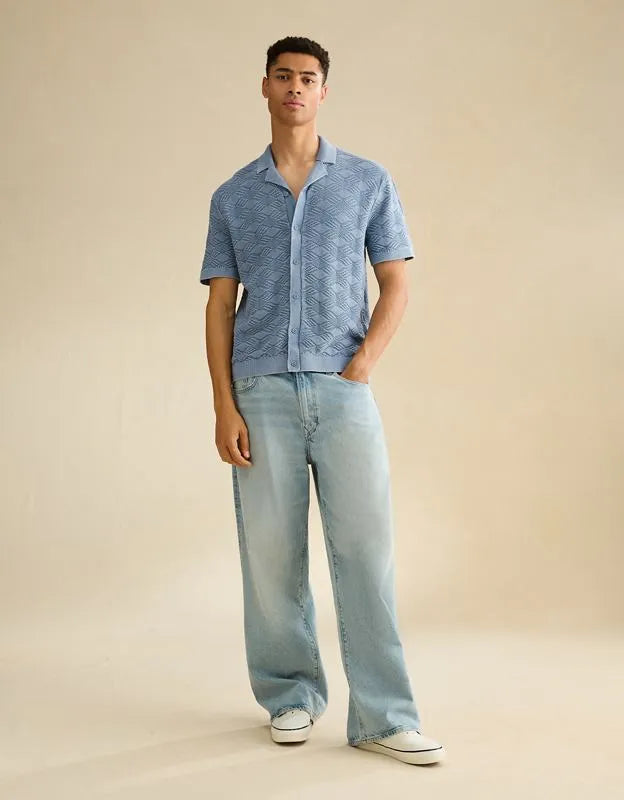 AE Garment-Washed Sweater Polo