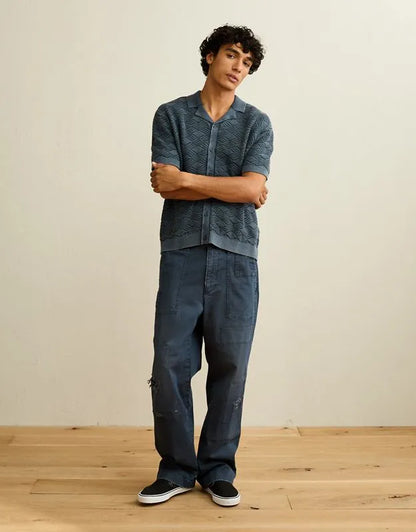 AE Garment-Washed Sweater Polo