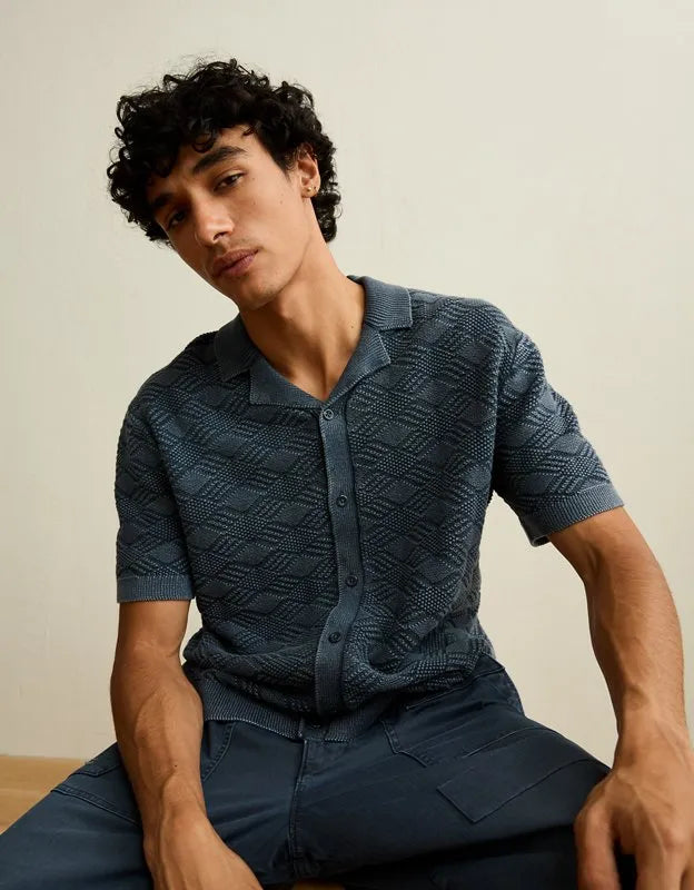 AE Garment-Washed Sweater Polo