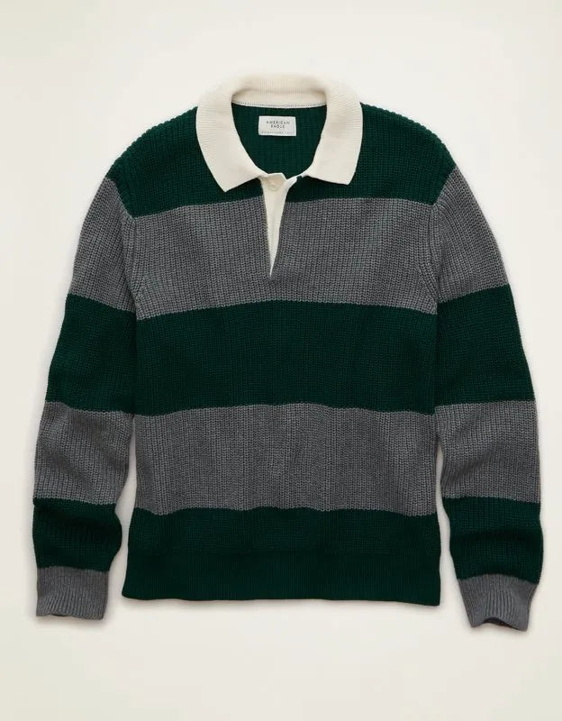 AE Shaker Stitch Rugby Sweater Polo