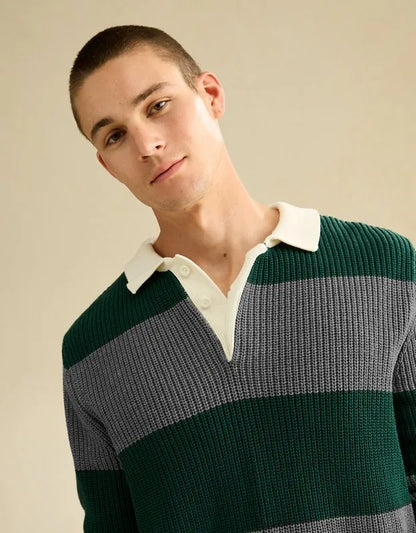 AE Shaker Stitch Rugby Sweater Polo