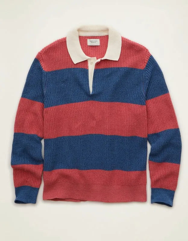 AE Shaker Stitch Rugby Sweater Polo