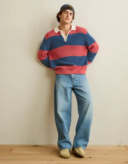 AE Shaker Stitch Rugby Sweater Polo