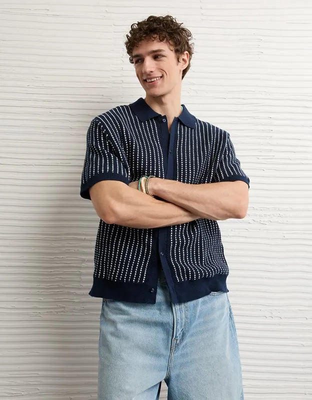 AE Button-Up Sweater Polo Shirt
