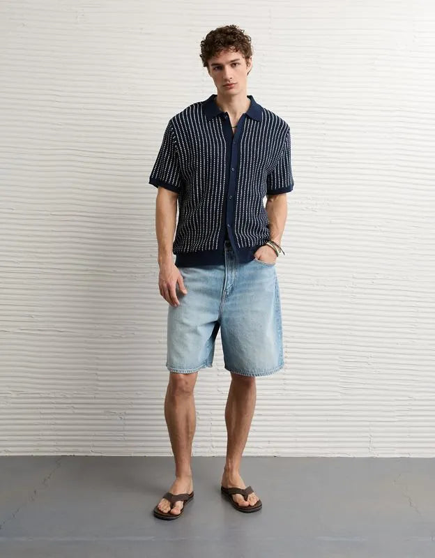 AE Button-Up Sweater Polo Shirt