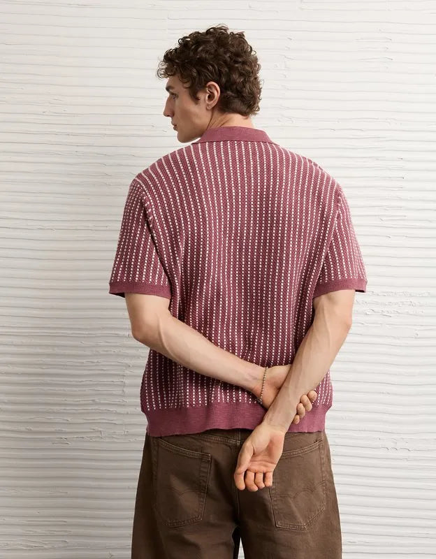 AE Button-Up Sweater Polo Shirt