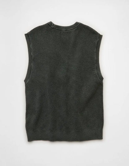 AE Garment-Washed Shaker Stitch Sweater Vest