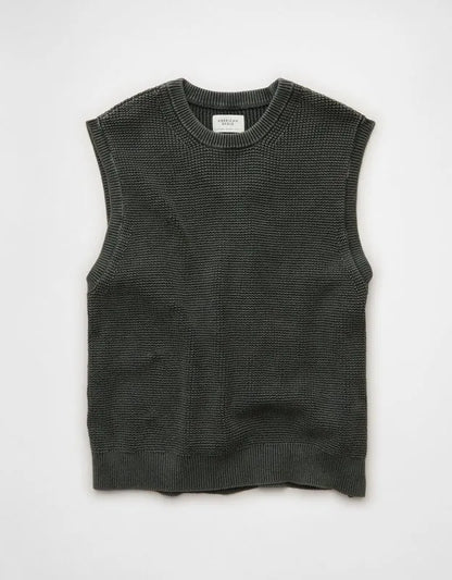 AE Garment-Washed Shaker Stitch Sweater Vest
