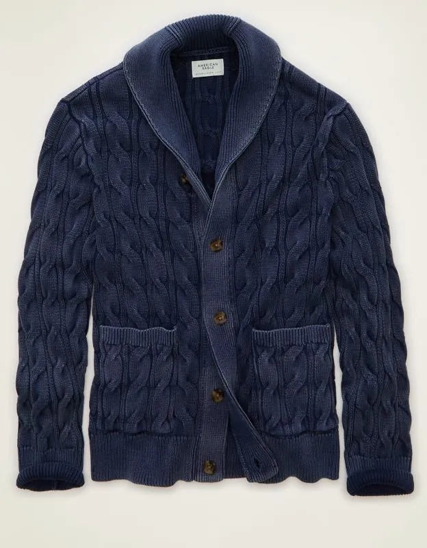AE Chunky Knit Shawl Cardigan