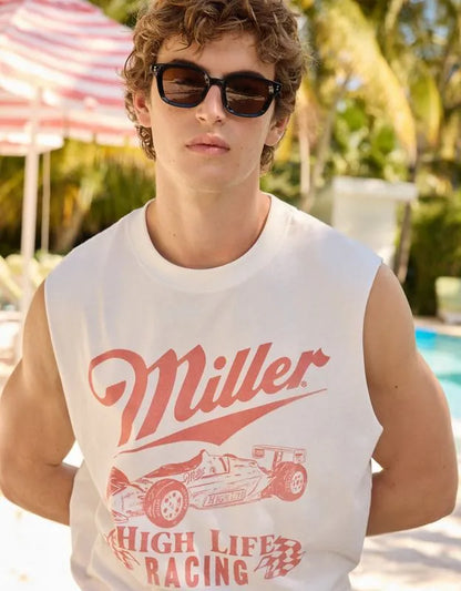 AE Boxy Fit Miller Racing Graphic Muscle Tank