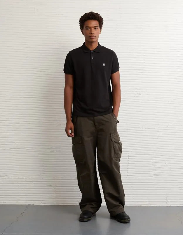 AE Lived-In Slim Fit Pique Polo Shirt