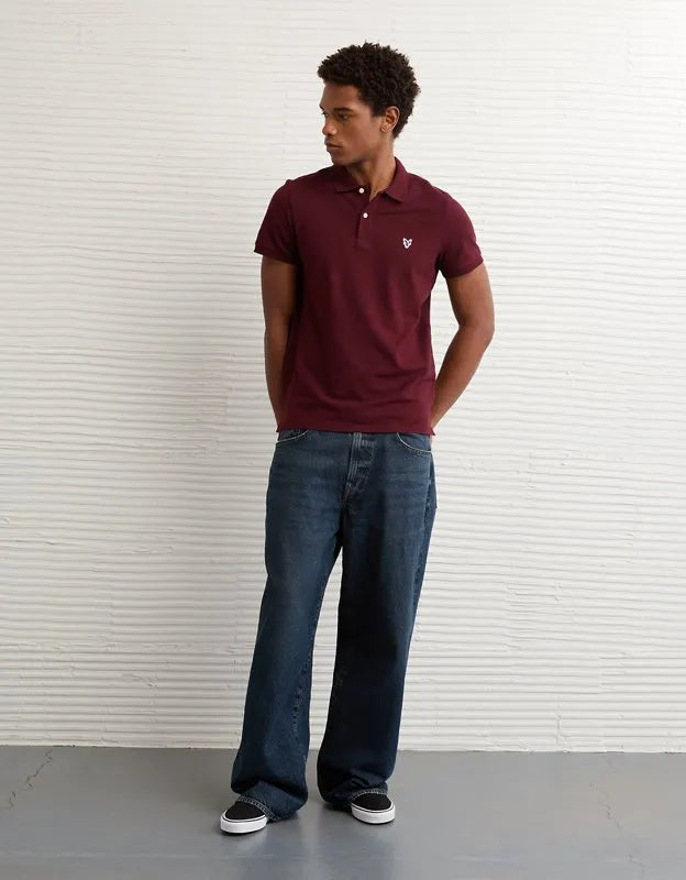 AE Lived-In Slim Fit Pique Polo Shirt