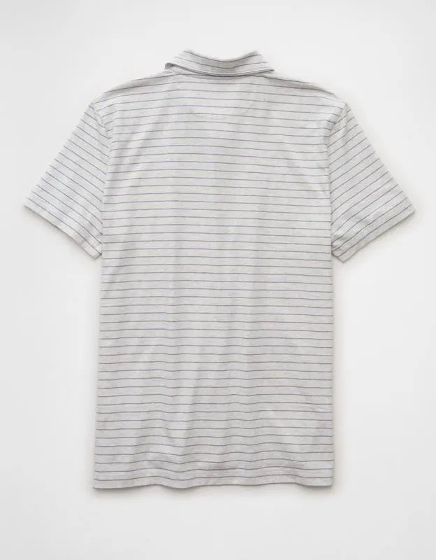 AE 24/7 Club Logo Striped Polo Shirt