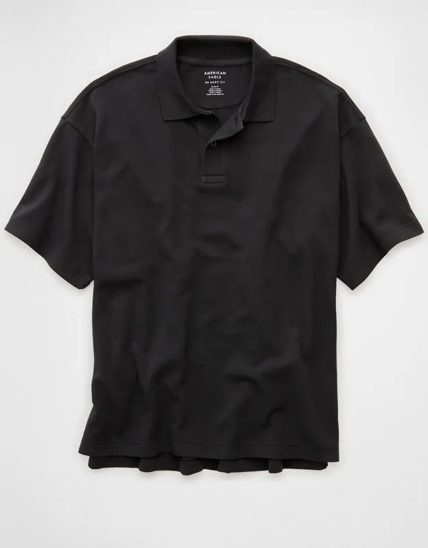 AE Boxy Fit Pique Polo Shirt