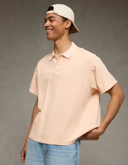 AE Boxy Fit Pique Polo Shirt