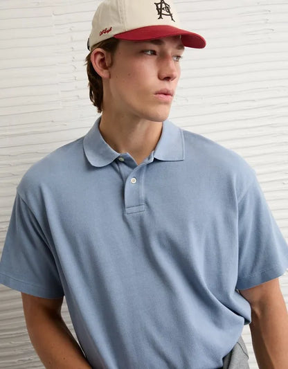 AE Boxy Fit Pique Polo Shirt