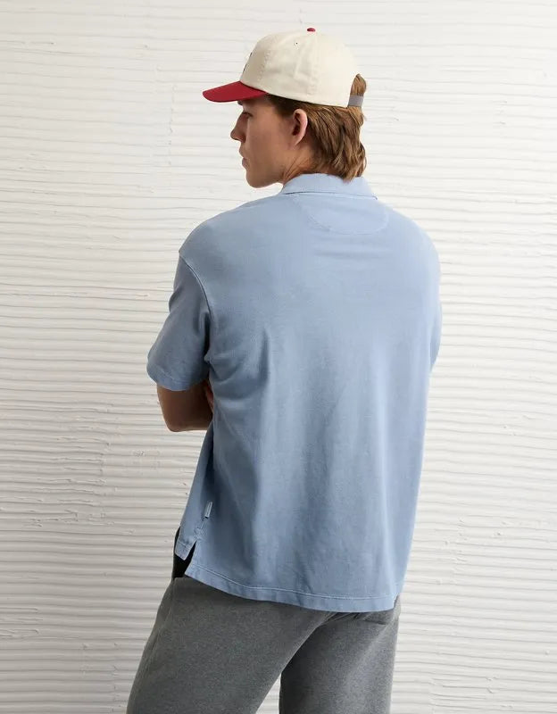 AE Boxy Fit Pique Polo Shirt