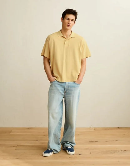 AE Boxy Fit Pique Polo Shirt