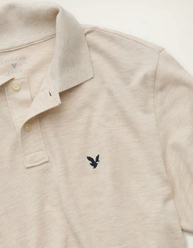 AE Standard Fit Logo Pique Polo Shirt
