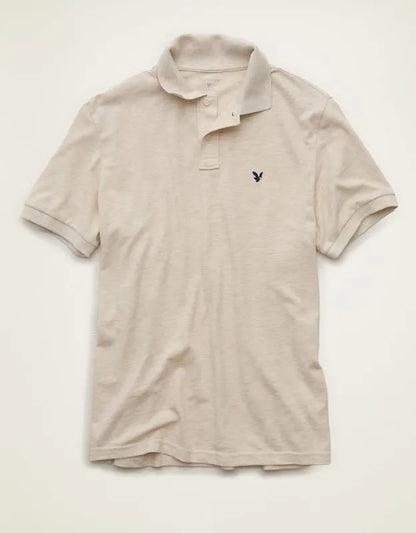 AE Standard Fit Logo Pique Polo Shirt