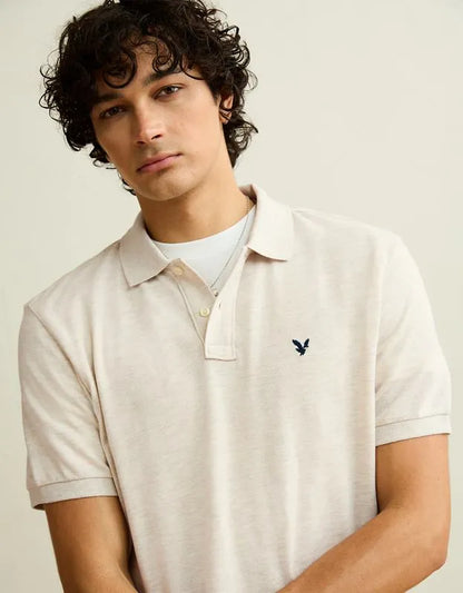 AE Standard Fit Logo Pique Polo Shirt