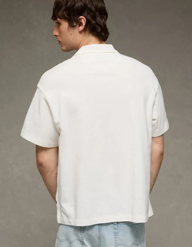 AE Boxy Fit Pique Polo Shirt