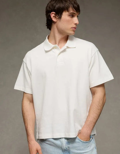 AE Boxy Fit Pique Polo Shirt