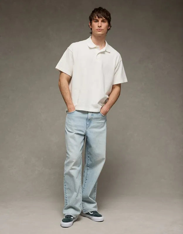 AE Boxy Fit Pique Polo Shirt