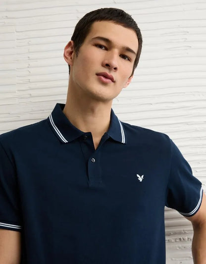 AE Standard Fit Logo Pique Polo Shirt