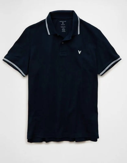 AE Standard Fit Logo Pique Polo Shirt