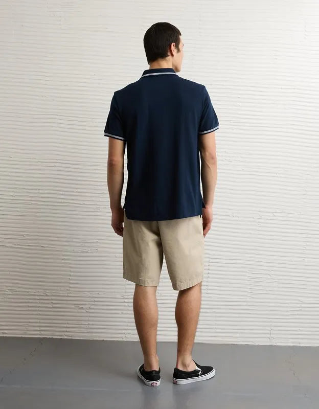 AE Standard Fit Logo Pique Polo Shirt