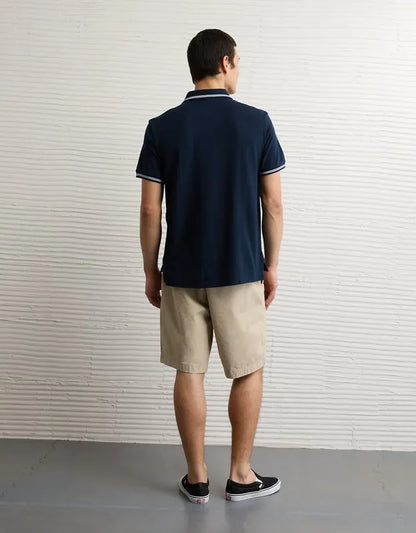 AE Standard Fit Logo Pique Polo Shirt