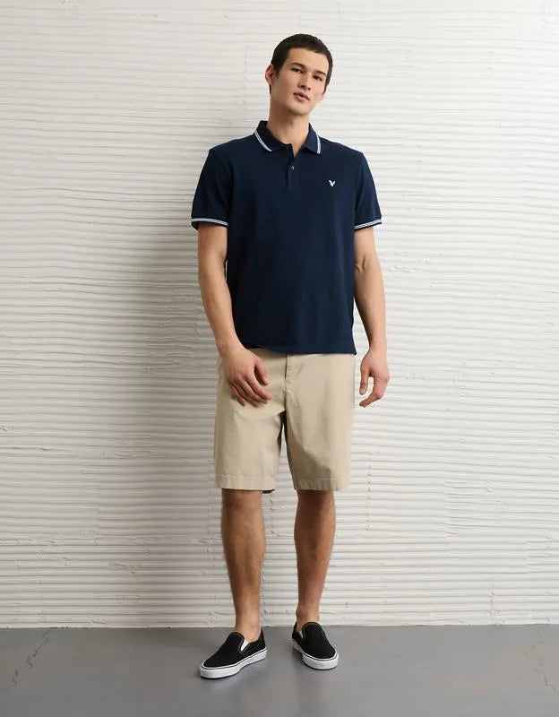 AE Standard Fit Logo Pique Polo Shirt