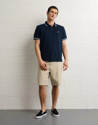 AE Standard Fit Logo Pique Polo Shirt
