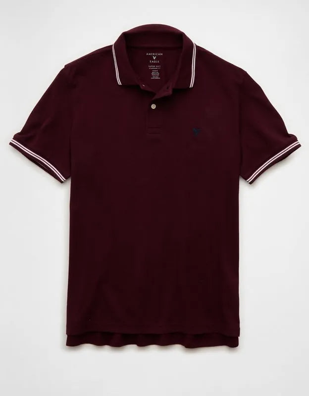 AE Standard Fit Logo Pique Polo Shirt