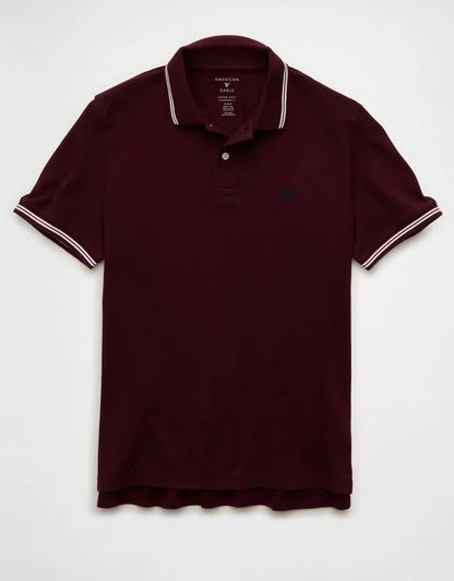 AE Standard Fit Logo Pique Polo Shirt