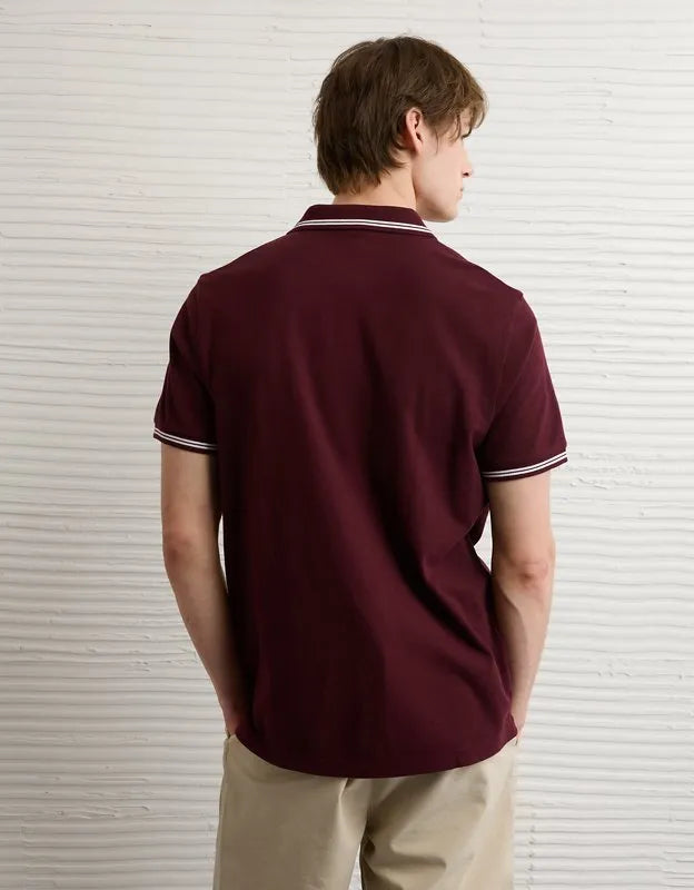 AE Standard Fit Logo Pique Polo Shirt