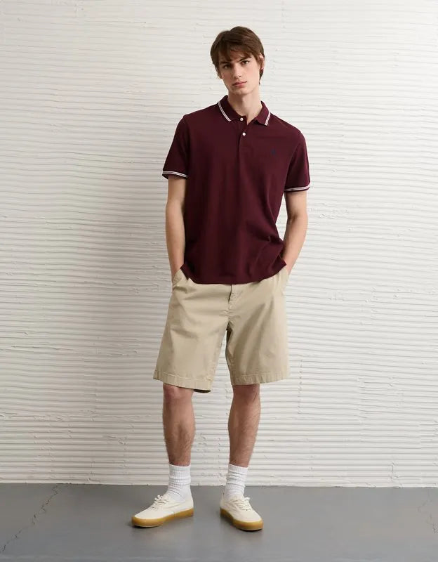 AE Standard Fit Logo Pique Polo Shirt