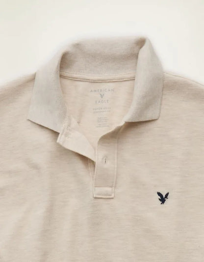 AE Standard Fit Logo Pique Polo Shirt