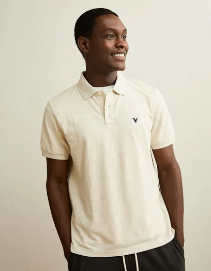 AE Standard Fit Logo Pique Polo Shirt