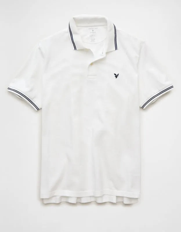 AE Standard Fit Logo Pique Polo Shirt