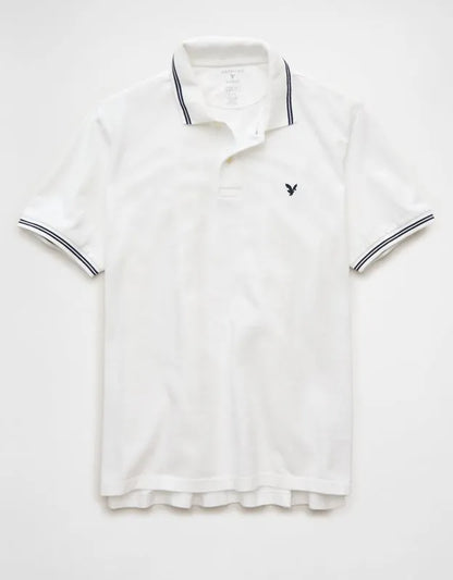 AE Standard Fit Logo Pique Polo Shirt